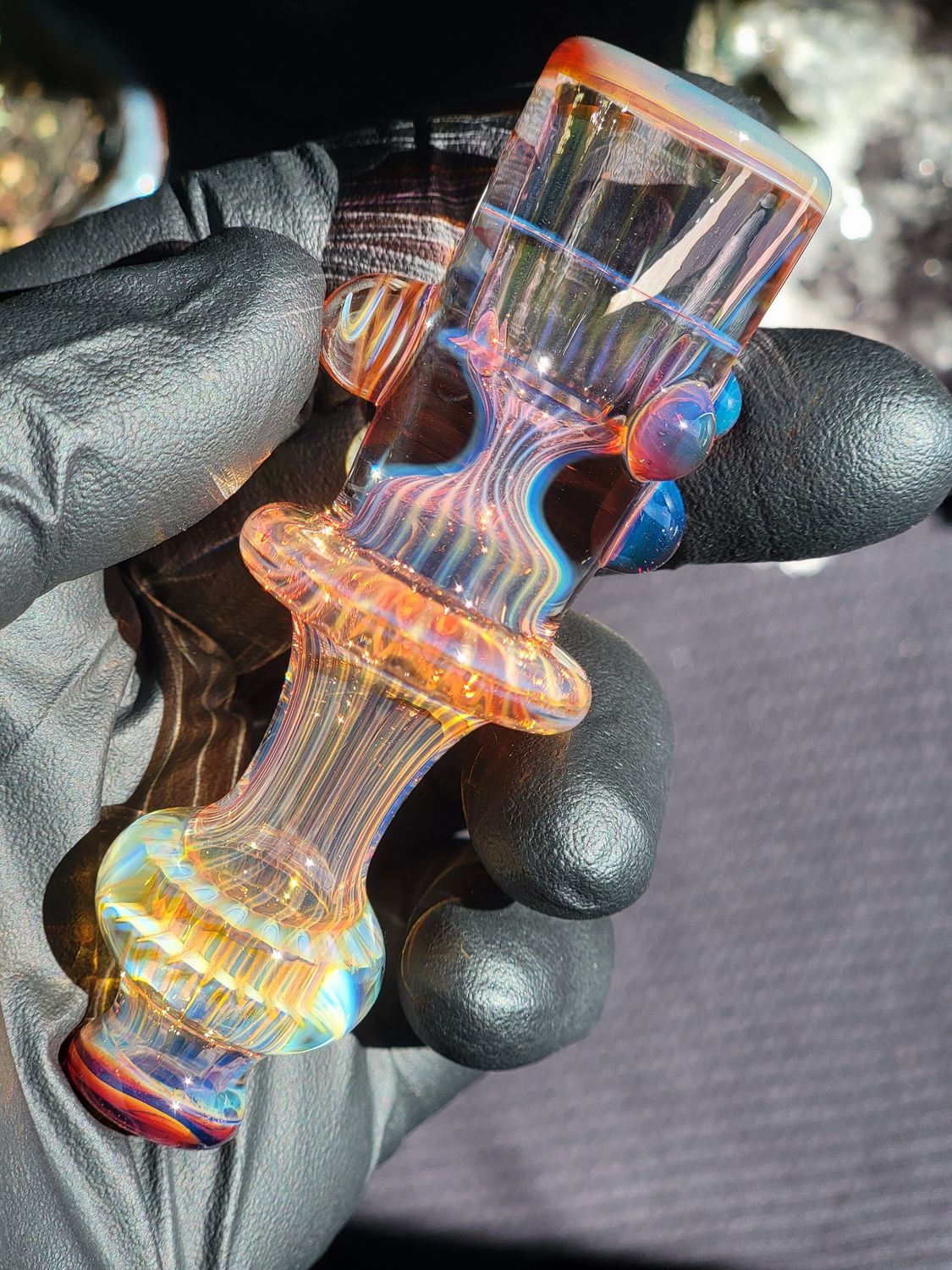 Heady Chillum Handmade  Collectible Glass Art Tobacco Pipe