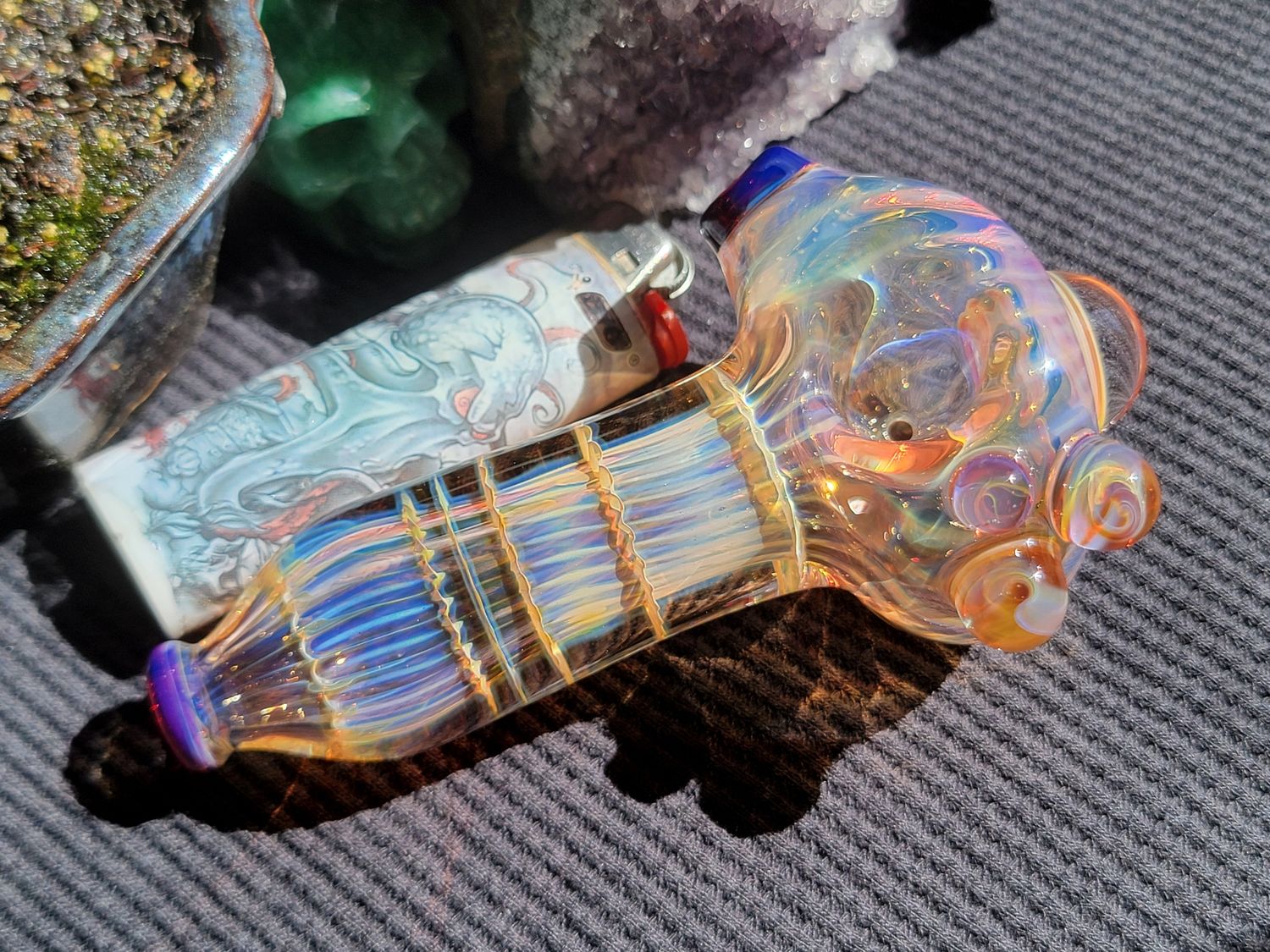 Handmade Collectible Art Glass Tobacco Pipe