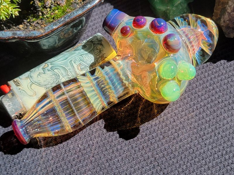 Handmade Collectible Art Glass Tobacco Pipe