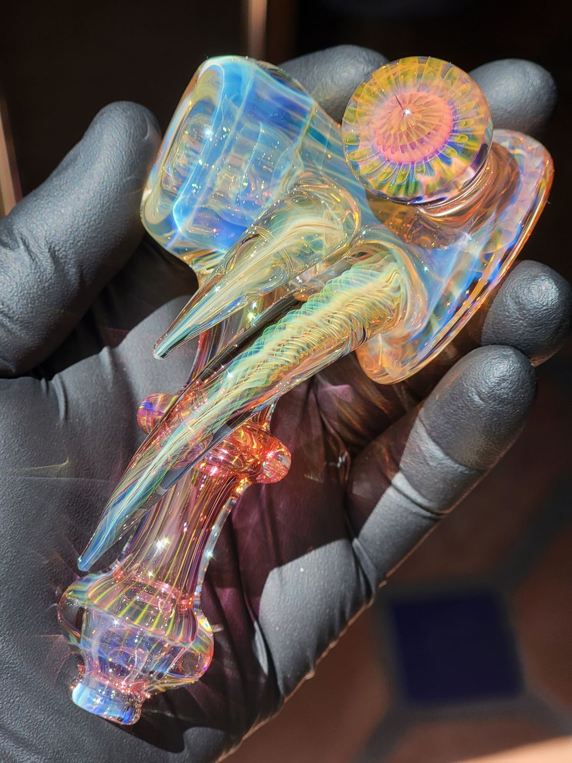Heady Hammer Handmade Collectible Art Glass Tobacco Pipe