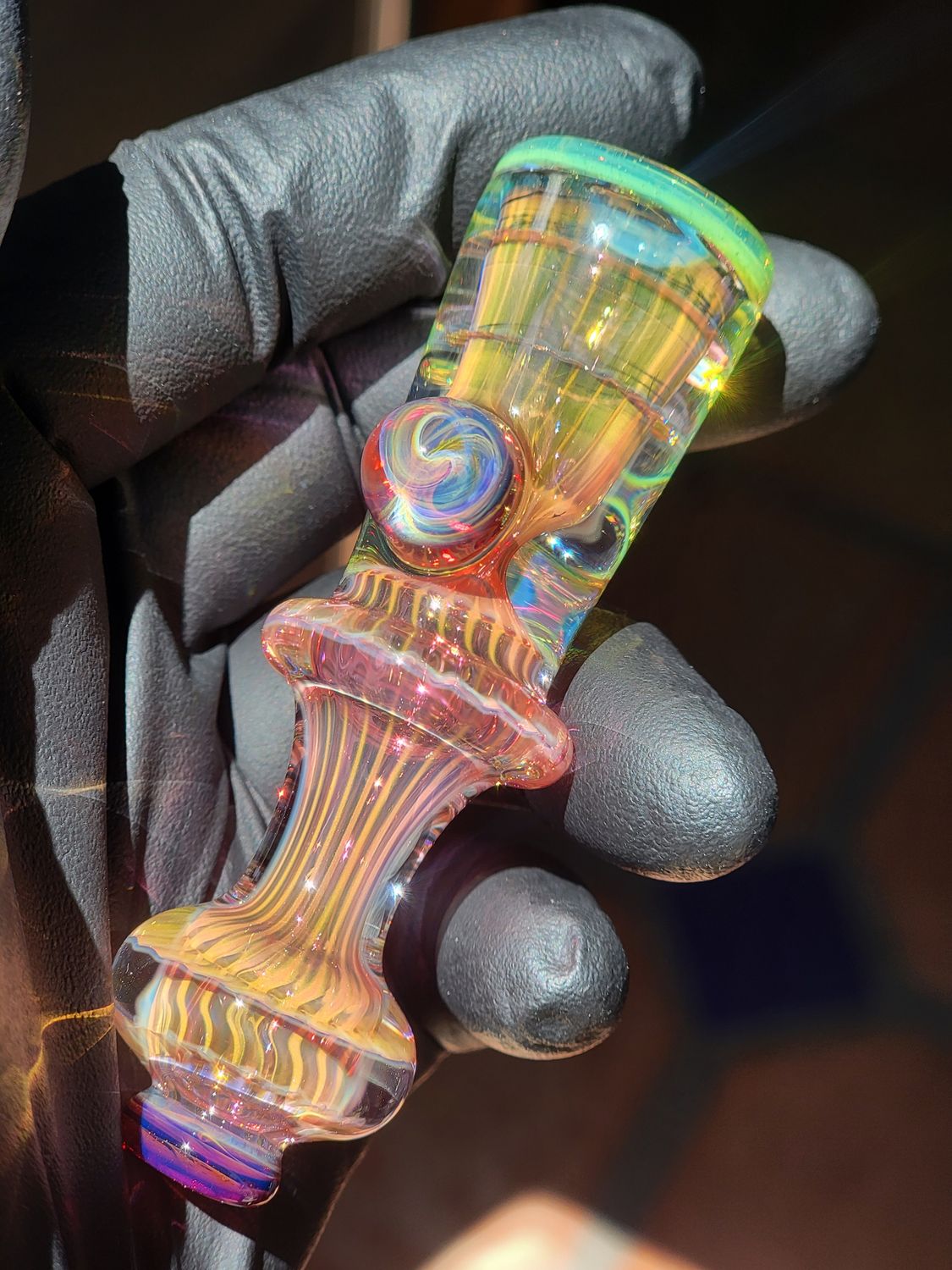 Heady Chillum Handmade  Collectible Glass Art Tobacco Pipe