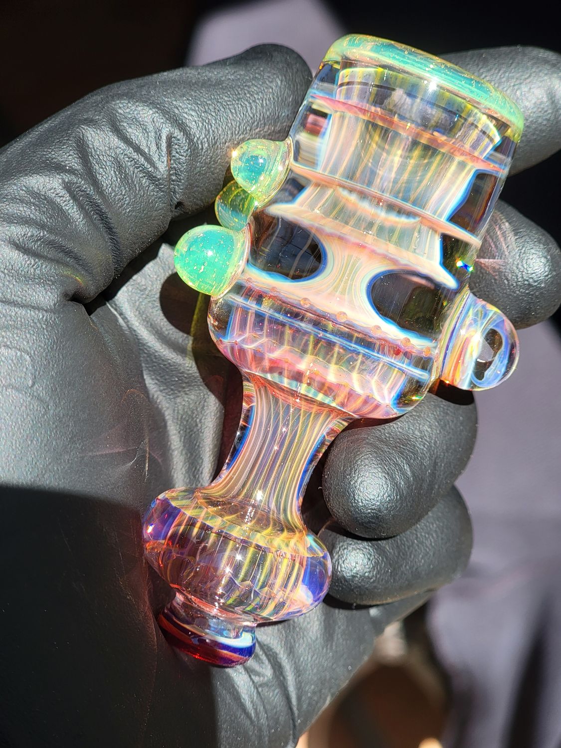 Heady Chillum Handmade  Collectible Glass Art Tobacco Pipe