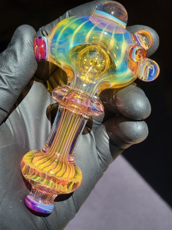 Heady Fumed  Collectible Glass Art Tobacco Pipe