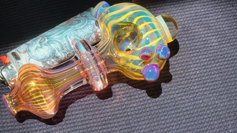 Heady Fumed  Collectible Glass Art Tobacco Pipe