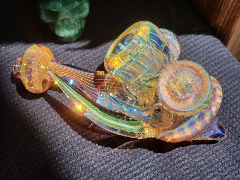 Handmade Collectible Art Glass Tobacco Pipe