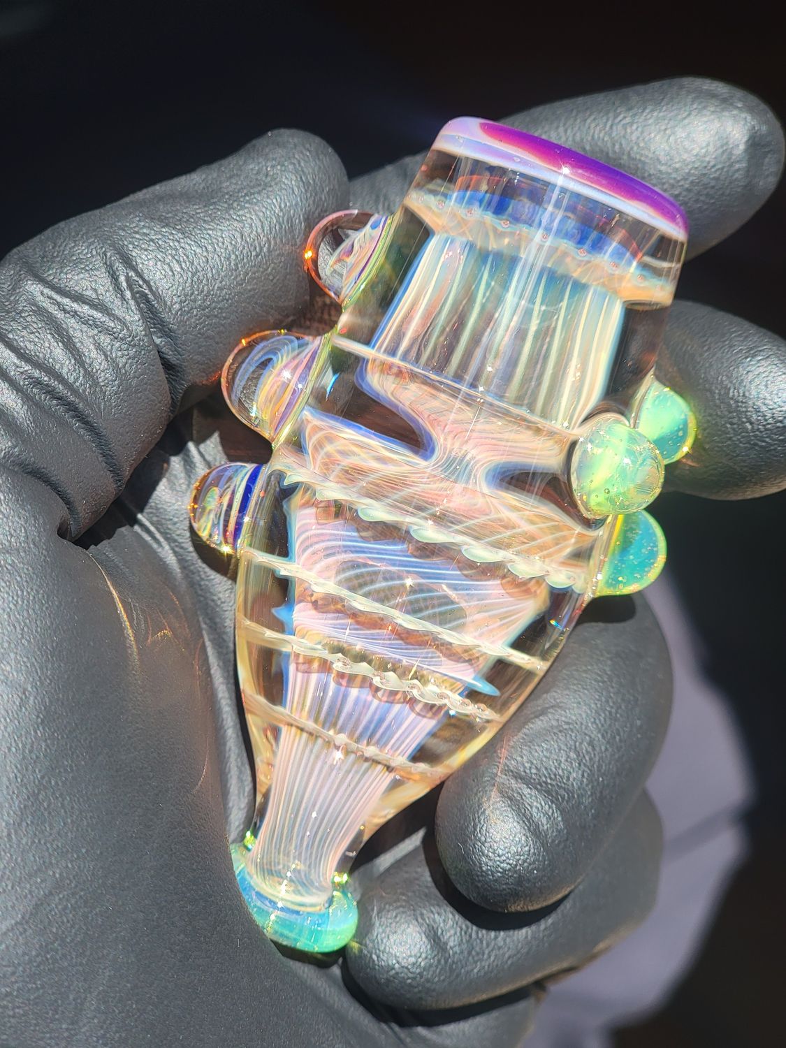 Fatty Chillum Handmade  Collectible Glass Art Tobacco Pipe