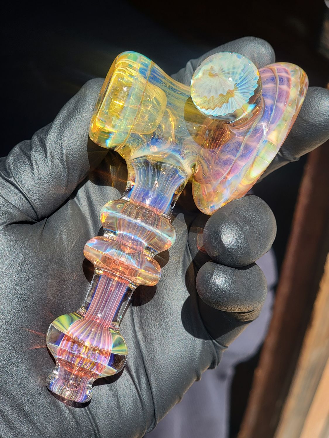 Hammer Pipe Collectible Art Glass Tobacco Pipe
