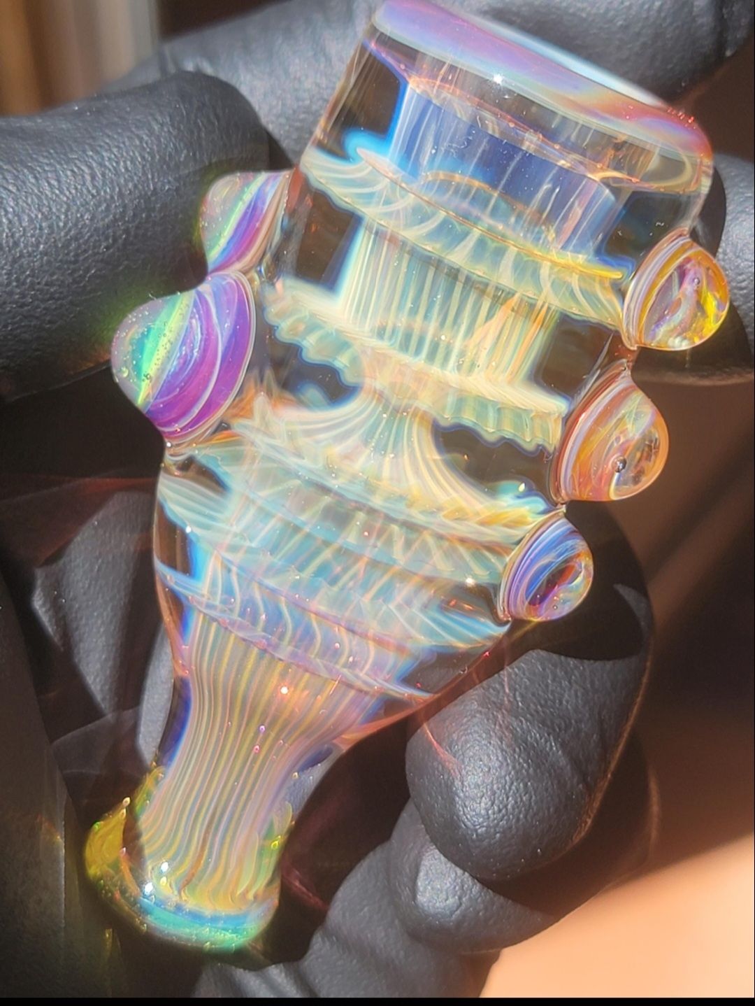 Fatty Chillum Handmade  Collectible Glass Art Tobacco Pipe