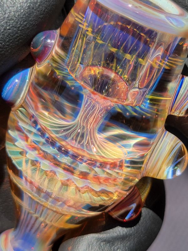 Fatty Chillum Silver &amp; Gold Fumed Handmade Borosilicate Glass boro, art pipe, SaltyDogGlass Ethan Lesch
