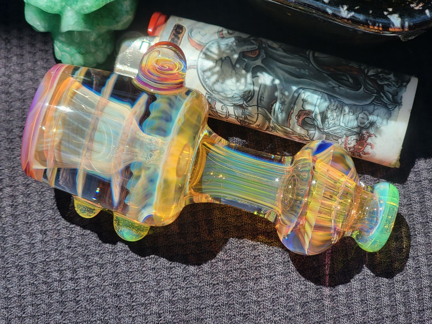 Heady Chillum Handmade  Collectible Glass Art Tobacco Pipe