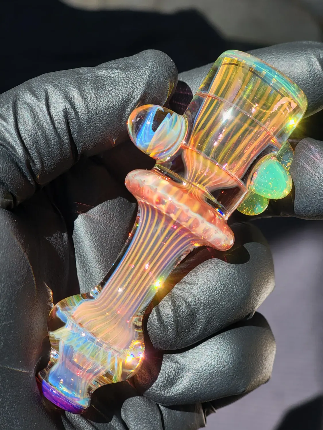 Heady Chillum Handmade  Collectible Glass Art Tobacco Pipe