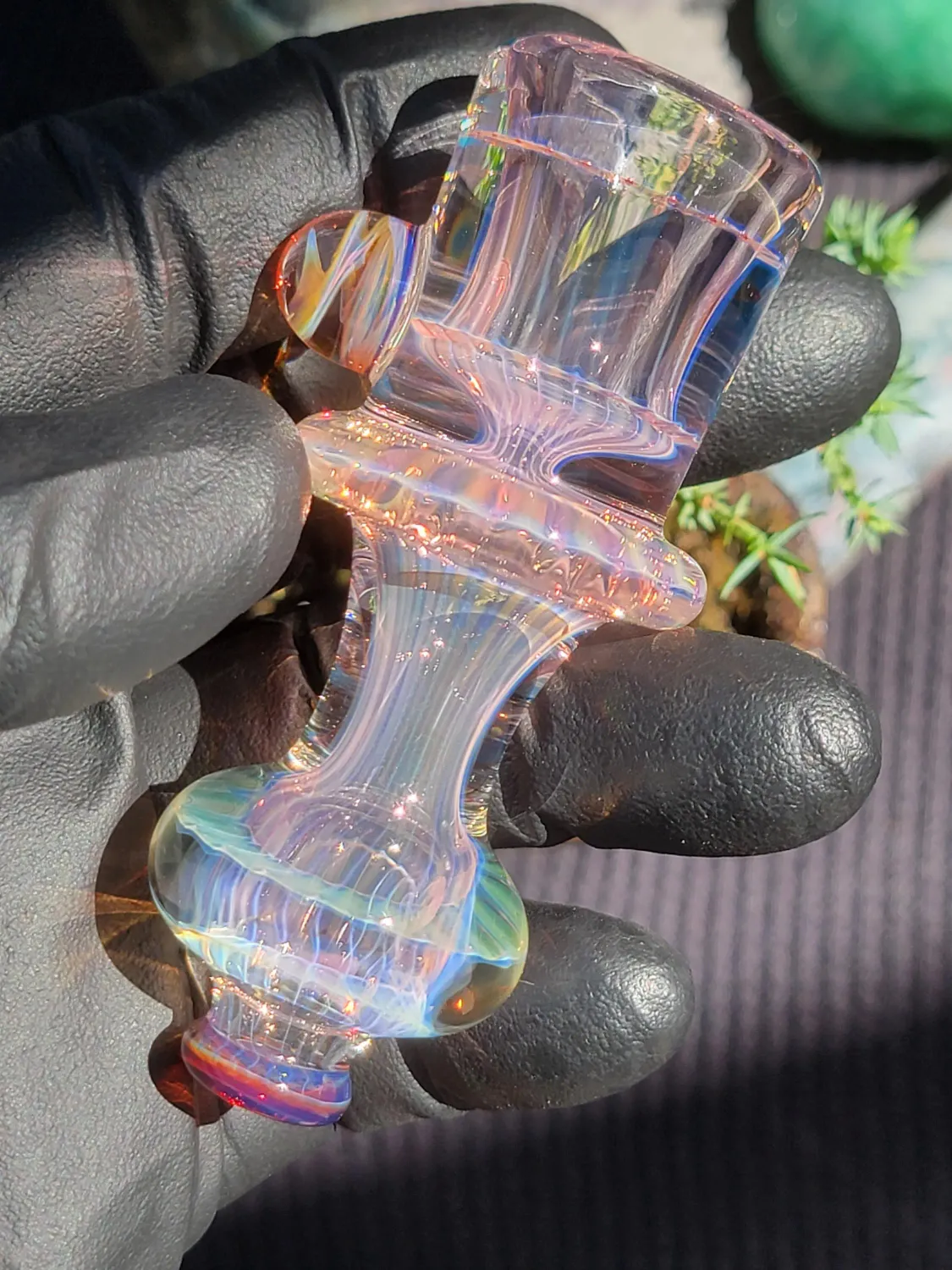 Heady Chillum Handmade  3.27&quot; Collectible Glass Art Tobacco Pipe