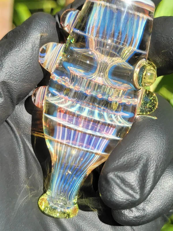 Heady 3.19&quot; Chillum Handmade Collectible Glass Art Tobacco Pipe