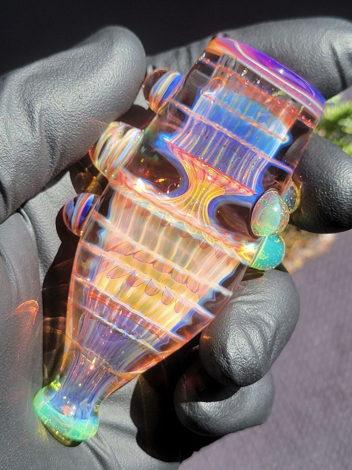 Heady 3.47&quot; Chillum Handmade Collectible Glass Art Tobacco Pipe