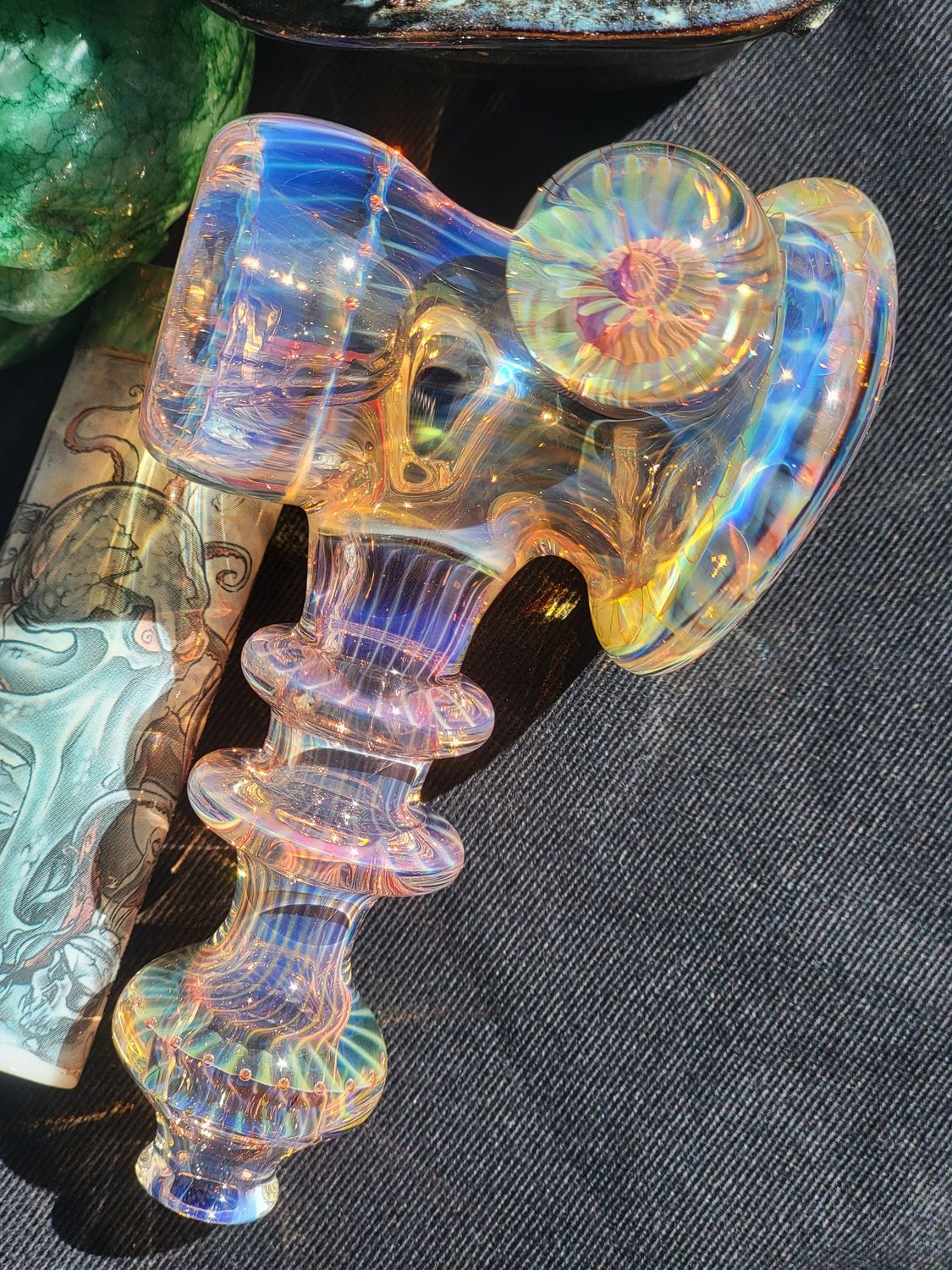 Heady 4.27&quot; Handmade Hammer pipe  Collectible Glass Art Tobacco Pipe