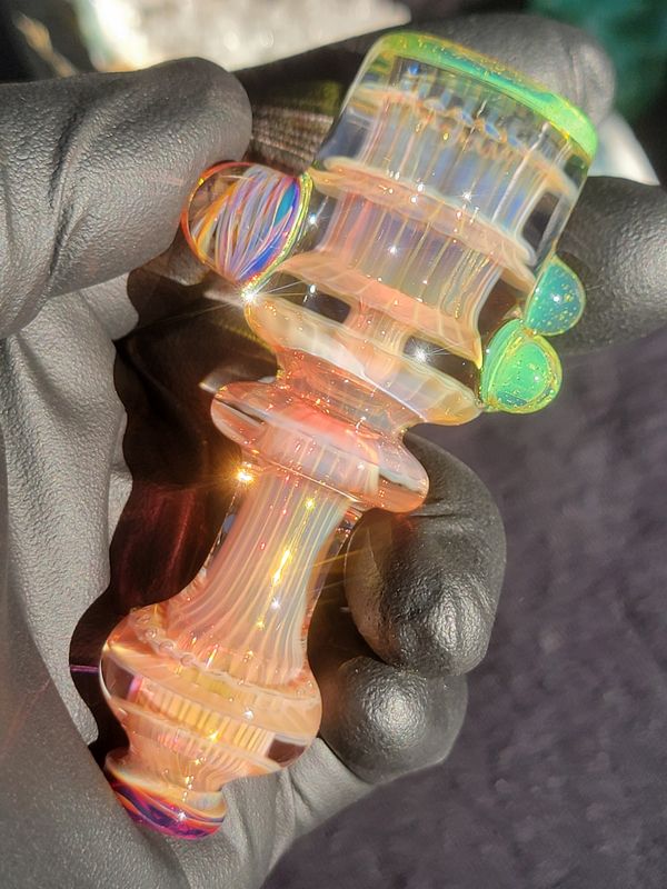 Heady 3.47&quot; Chillum Handmade  Collectible Glass Art Tobacco Pipe