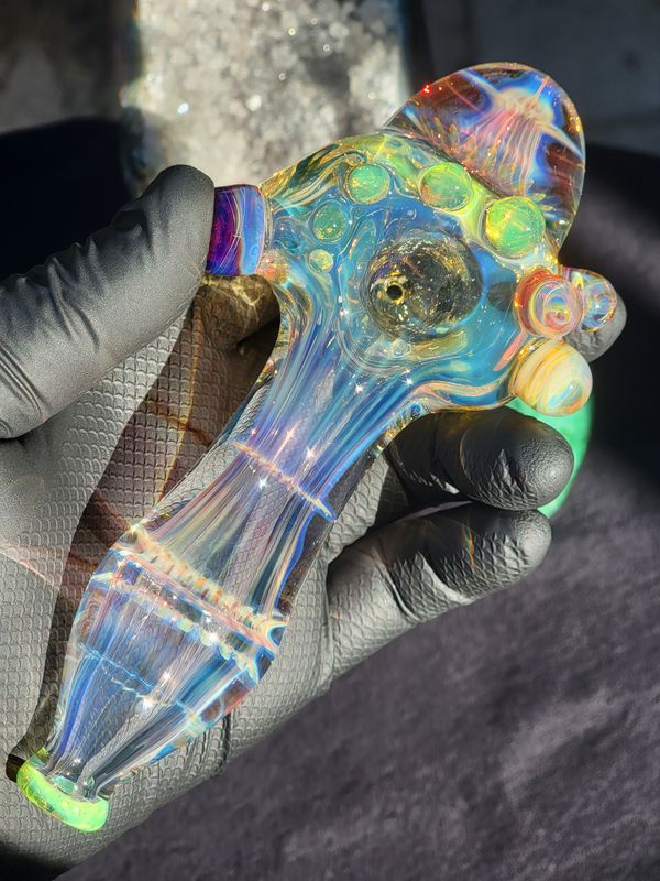 Super Thick 6.10" Handmade Collectible Art Glass Tobacco Pipe