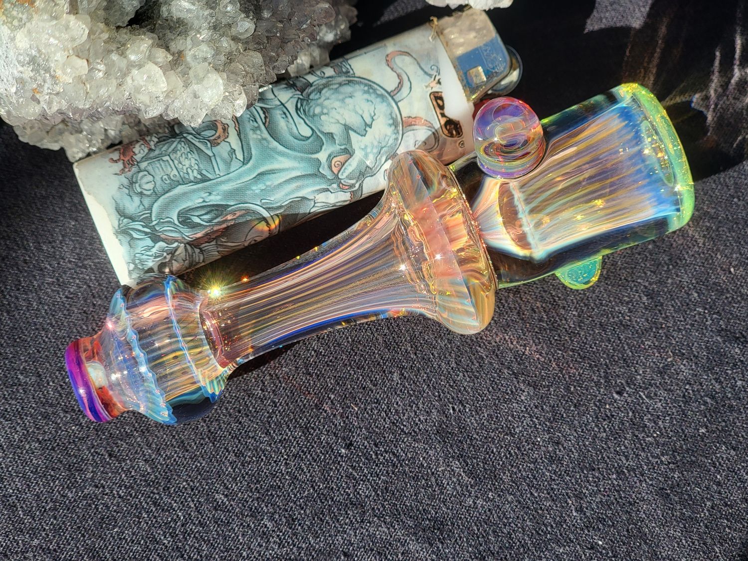 Heady 4.33&quot; Chillum Handmade  Collectible Glass Art Tobacco Pipe