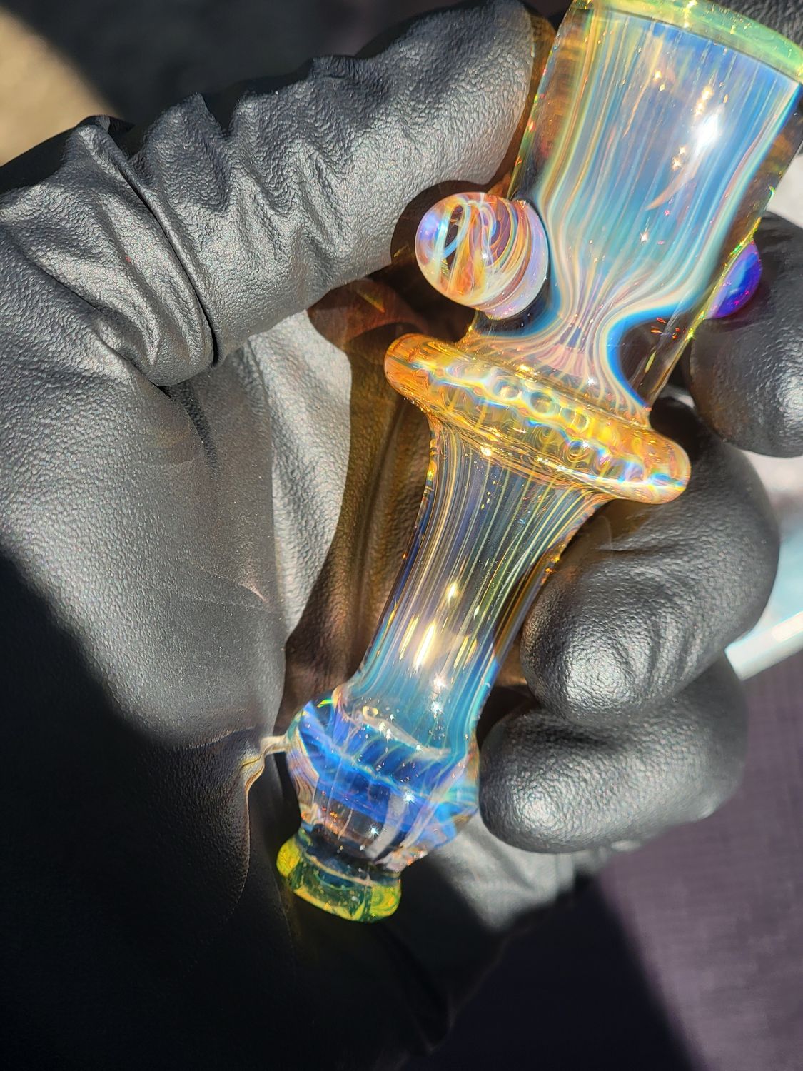 Heady 3.76" Chillum Handmade  Collectible Glass Art Tobacco Pipe