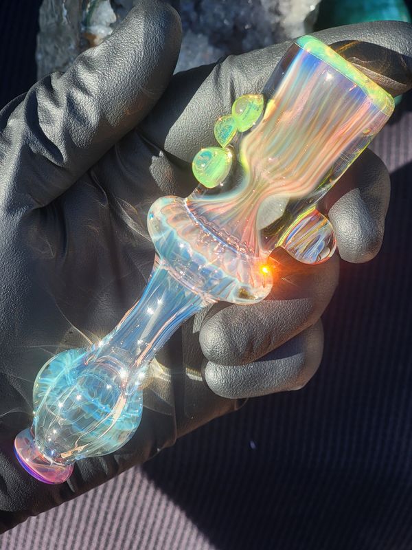 Heady 4.84" Chillum Handmade  Collectible Glass Art Tobacco Pipe