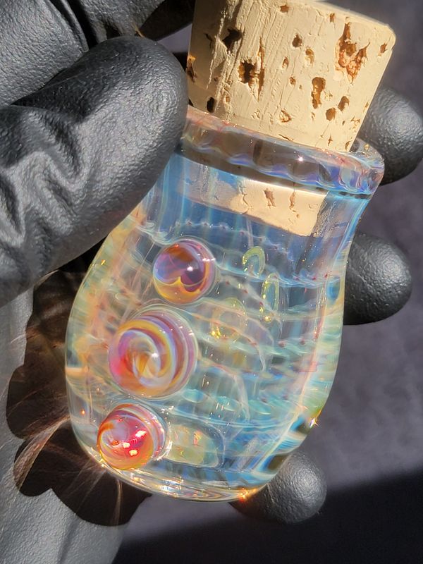 Heady Jar Handmade 2.24" Collectible Glass Art Tobacco Pipe