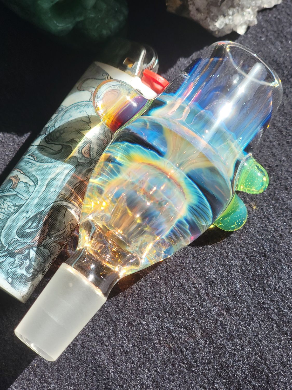 14mm Slide Handmade Collectible Glass Tobacco Pipe