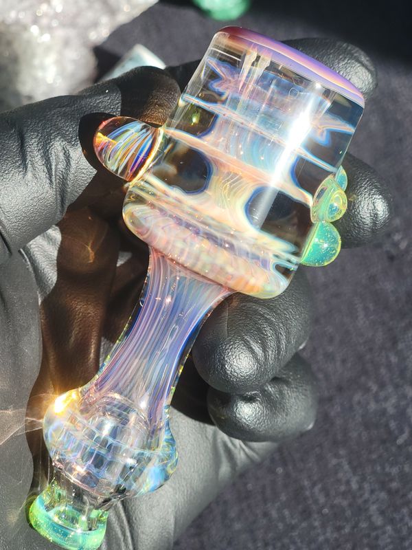 Heady Chillum 3.96" Handmade  Collectible Glass Art Tobacco Pipe