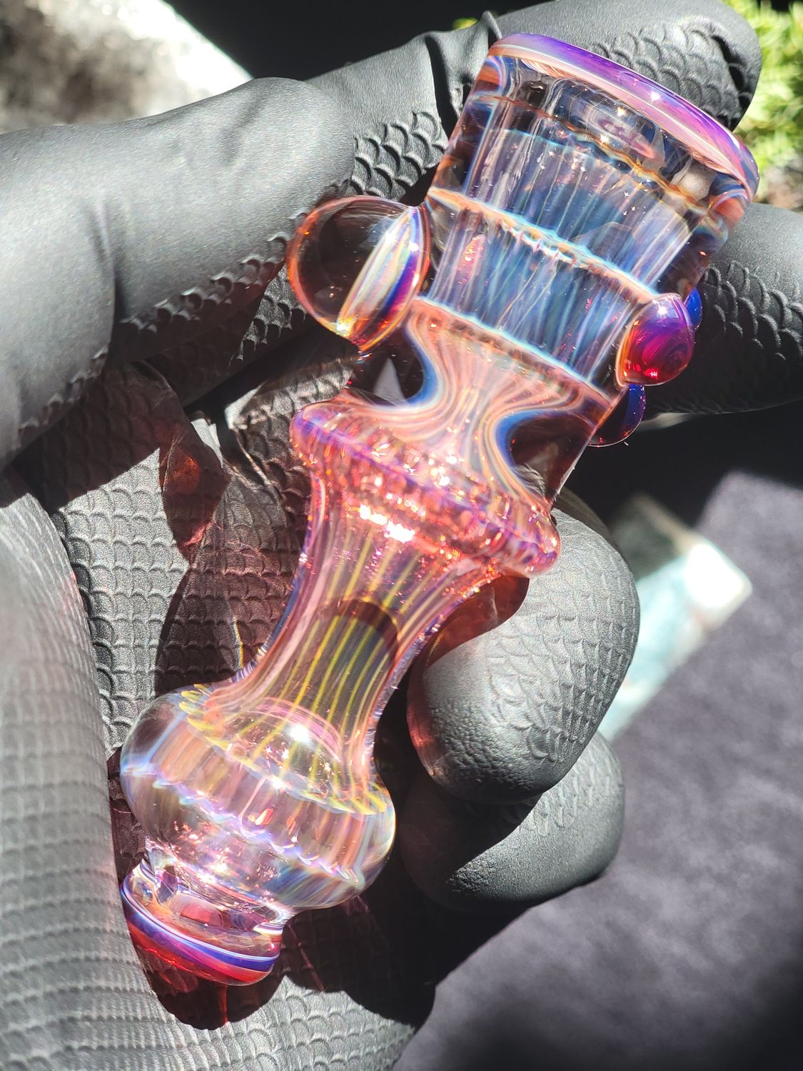 Heady Chillum 3.47" Handmade  Collectible Glass Art Tobacco Pipe