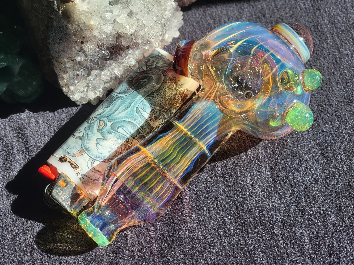 Handmade 4.73" Collectible Glass Art Tobacco Pipe
