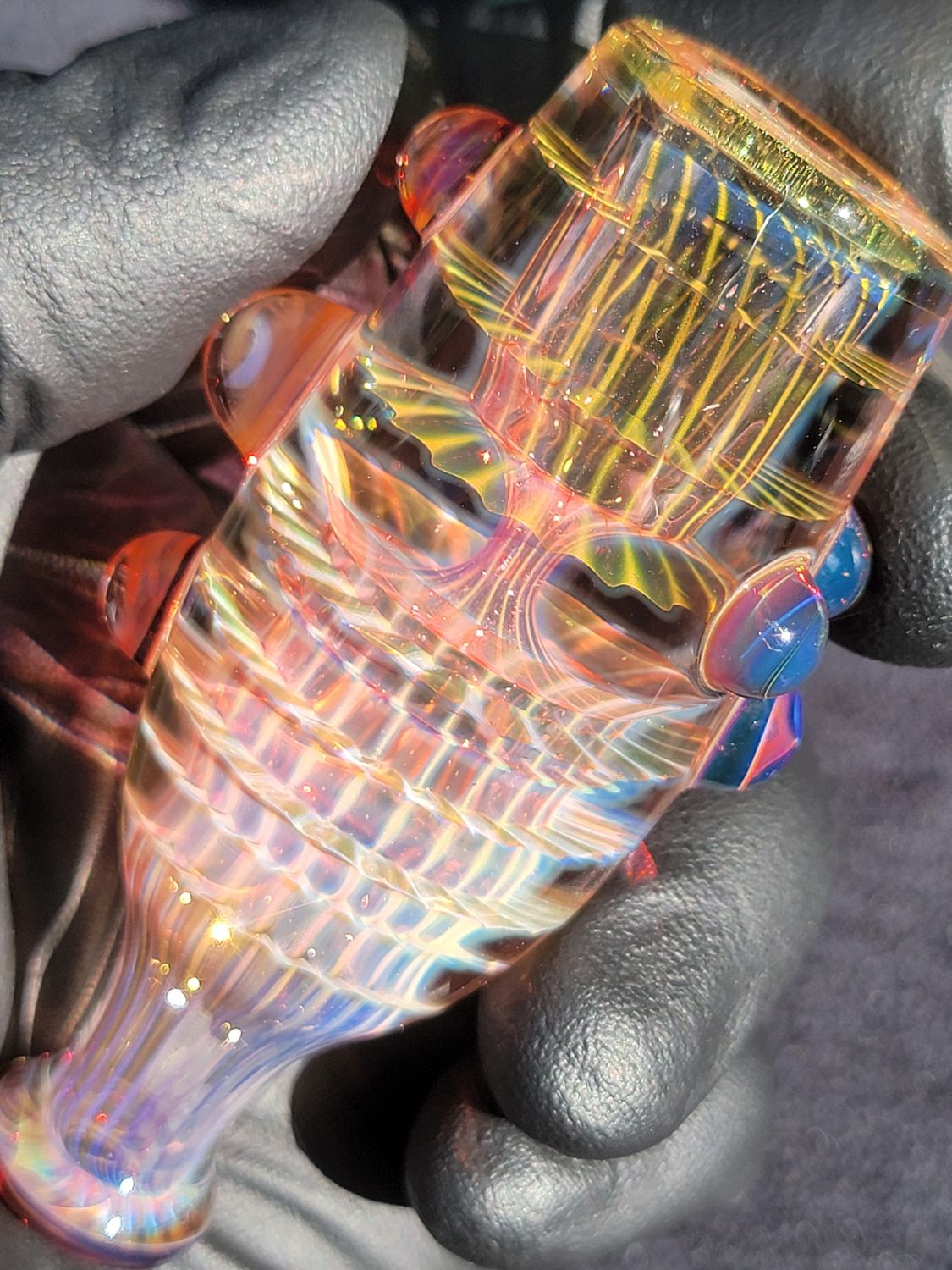 Heady Chillum 3.24" Handmade  Collectible Glass Art Tobacco Pipe