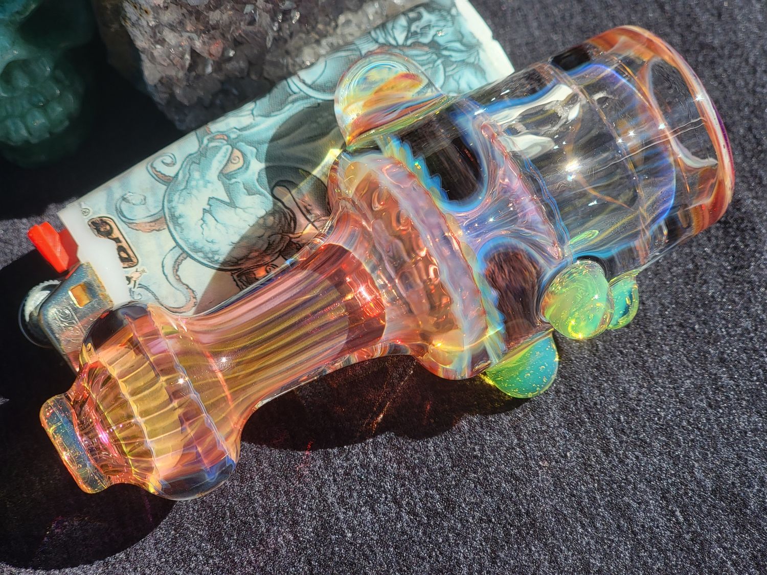 Heady Chillum 3.91" Handmade  Collectible Glass Art Tobacco Pipe