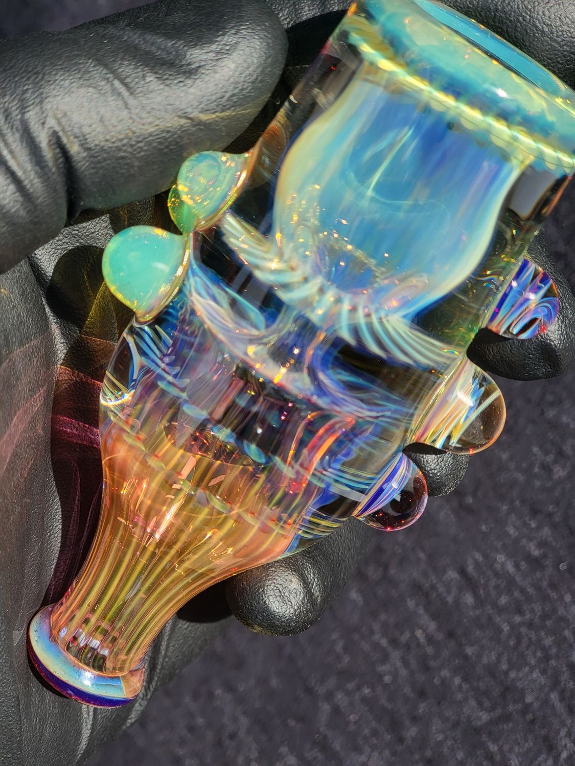 Heady Chillum 3.96" Handmade  Collectible Glass Art Tobacco Pipe