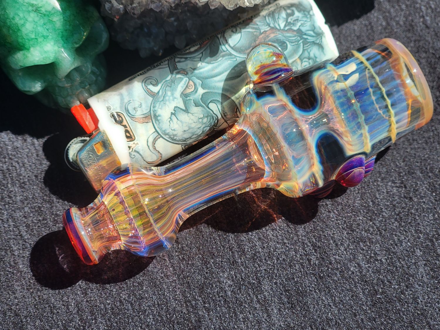 Heady Chillum 3.99" Handmade  Collectible Glass Art Tobacco Pipe