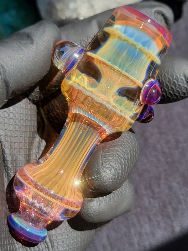 Heady Chillum 3.79" Handmade  Collectible Glass Art Tobacco Pipe