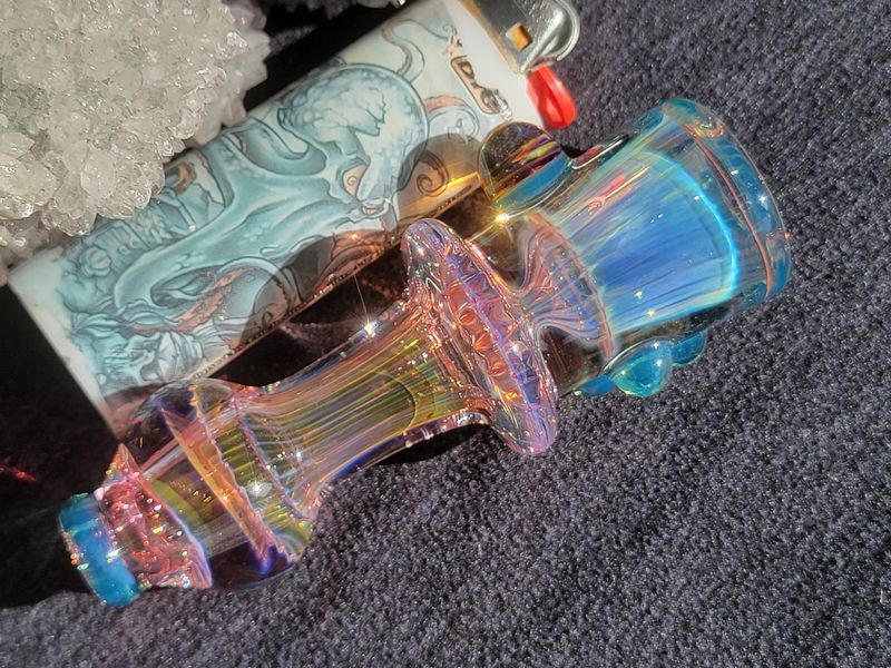 Heady Chillum 3.73" Handmade  Collectible Glass Art Tobacco Pipe