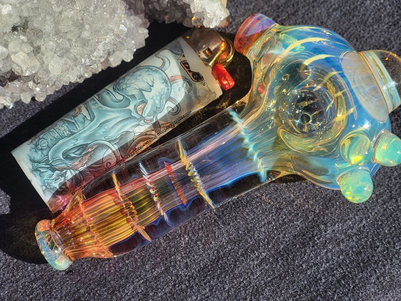 Handmade 5.09" Collectible Glass Art Tobacco Pipe