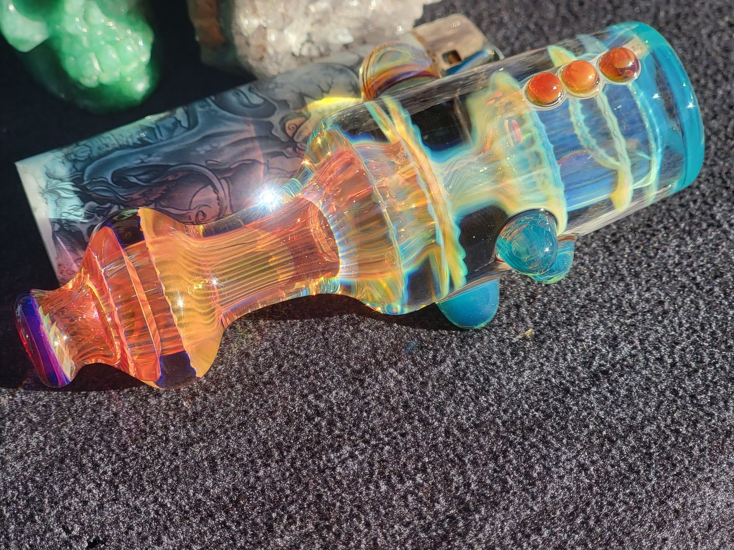 Heady Chillum 4.10" Handmade  Collectible Glass Art Tobacco Pipe