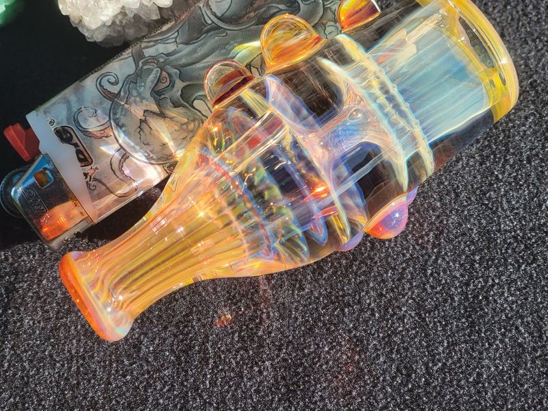 Heady Chillum 3.46" Handmade  Collectible Glass Art Tobacco Pipe