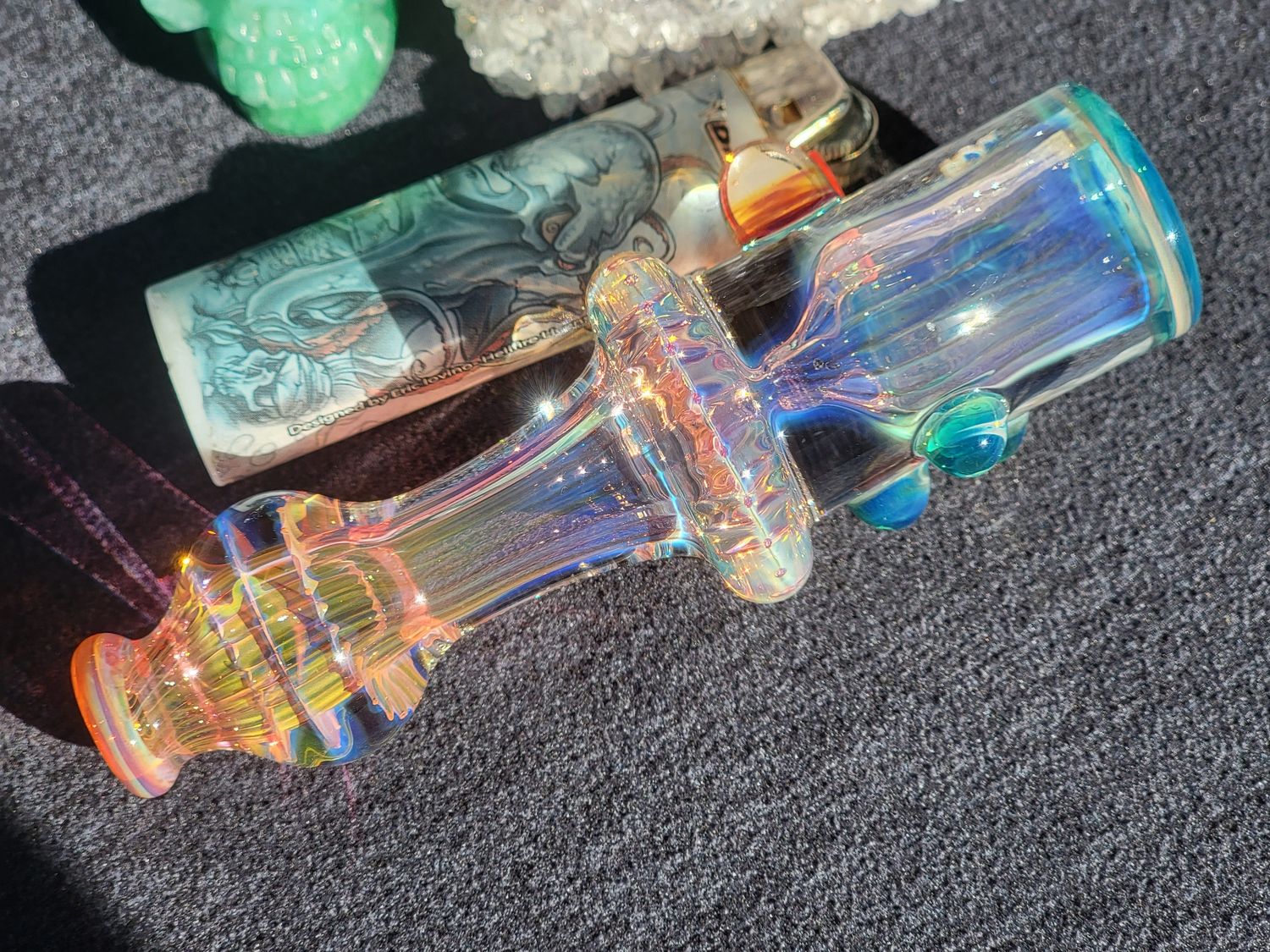 Heady Chillum 4.70" Handmade  Collectible Glass Art Tobacco Pipe