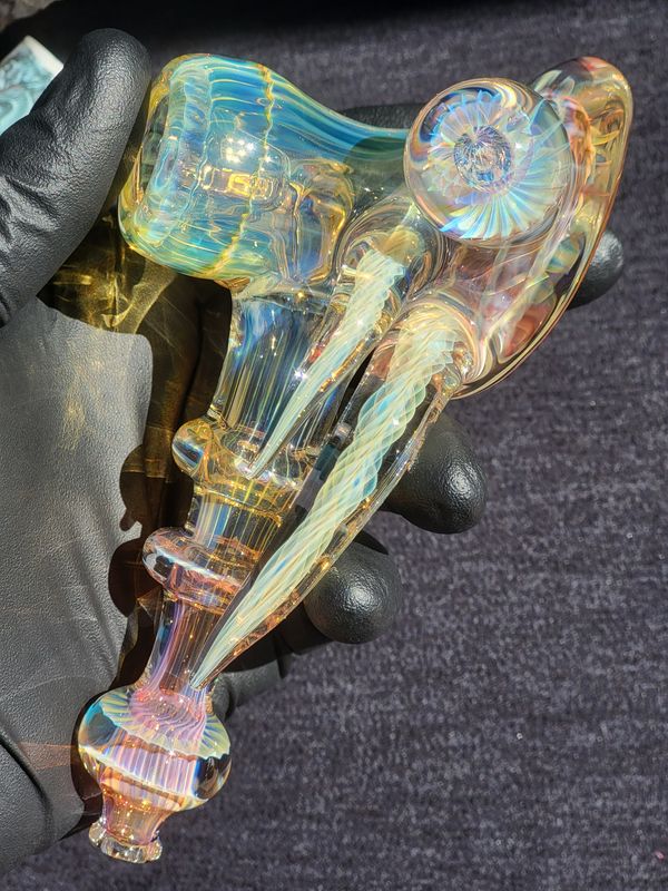 Heady Hammer Style Dry Pipe Collectible Art Glass Tobacco Pipe