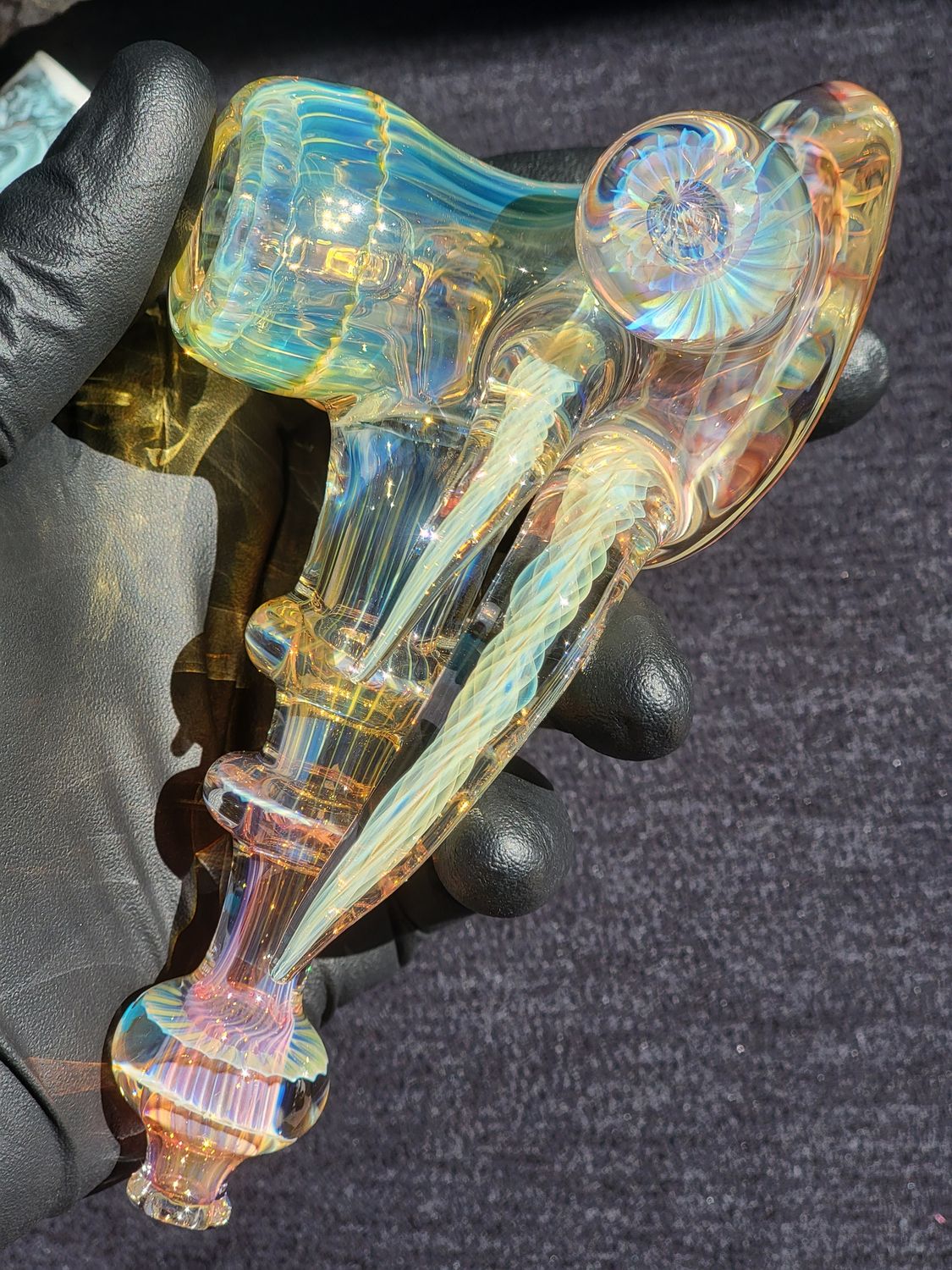 Heady Hammer Style Dry Pipe Collectible Art Glass Tobacco Pipe