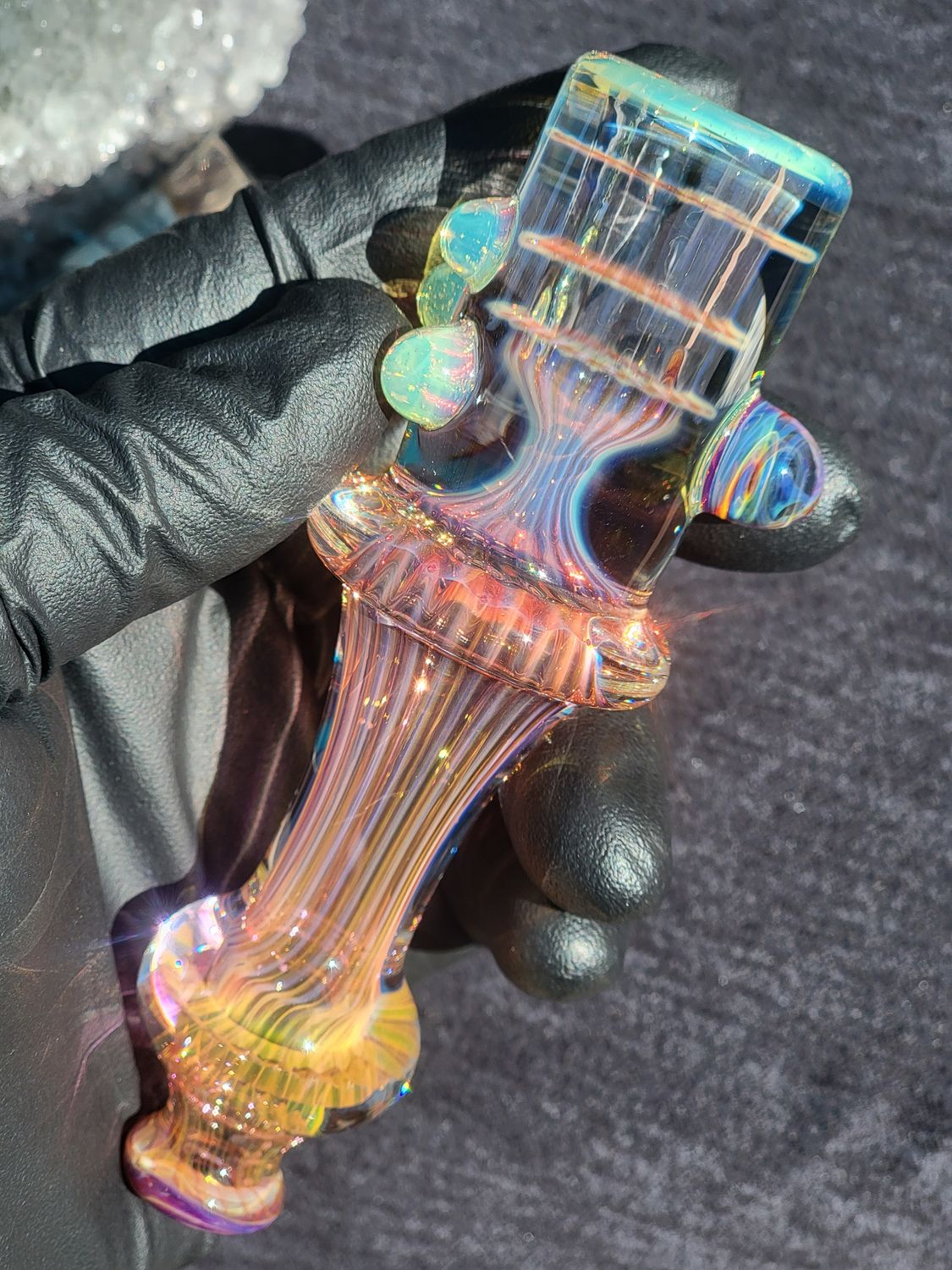Heady Chillum 4.80" Handmade  Collectible Glass Art Tobacco Pipe