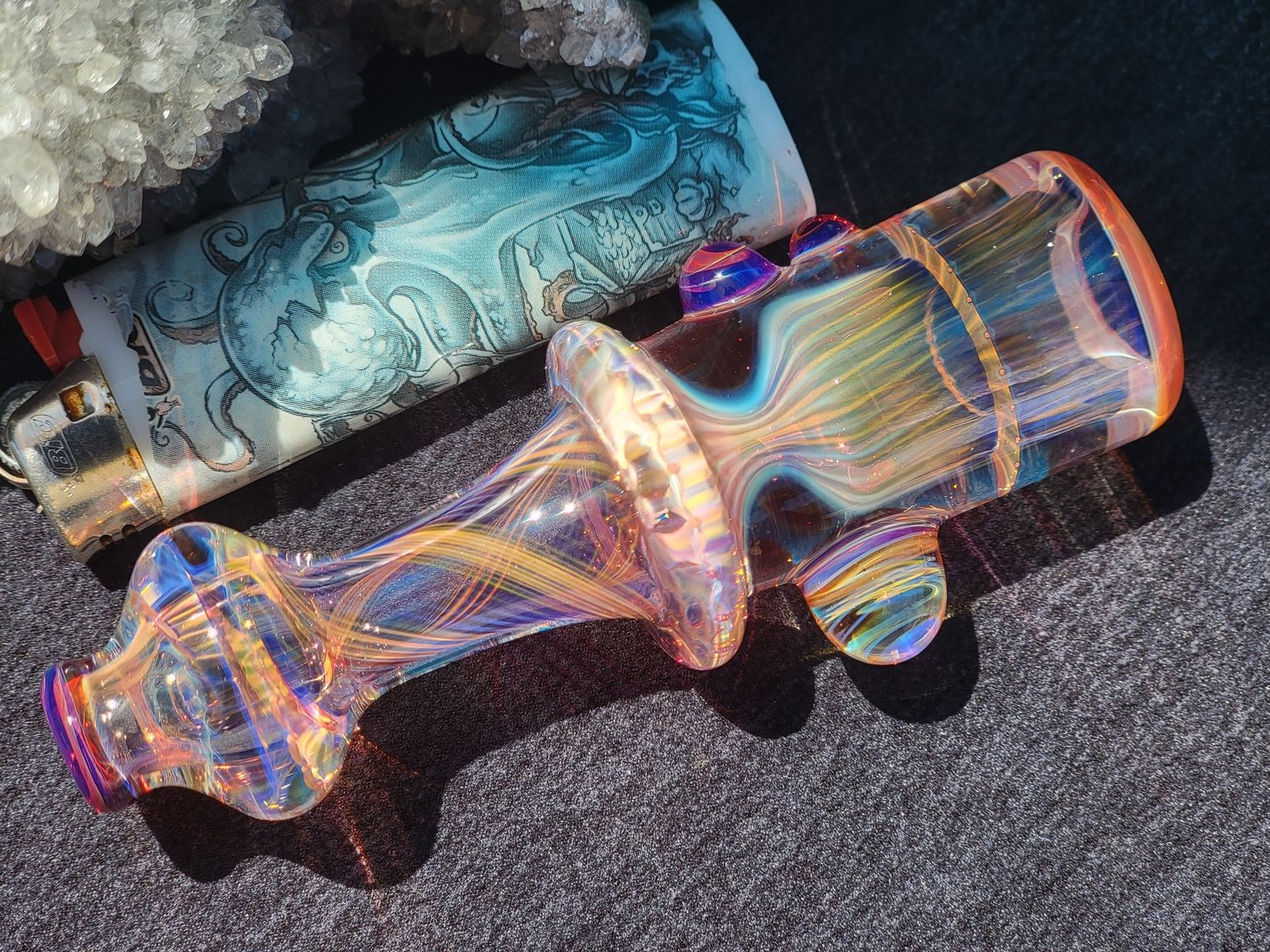 Heady Chillum 4.20" Handmade  Collectible Glass Art Tobacco Pipe