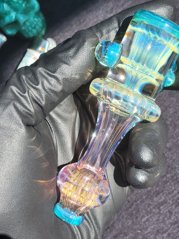 Heady Chillum 4.17" Handmade  Collectible Glass Art Tobacco Pipe