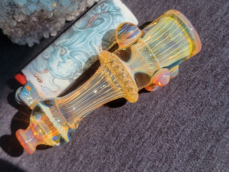 Heady Chillum 4.30" Handmade  Collectible Glass Art Tobacco Pipe
