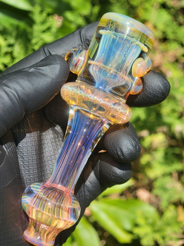 Heady Chillum 4.70" Handmade  Collectible Glass Art Tobacco Pipe