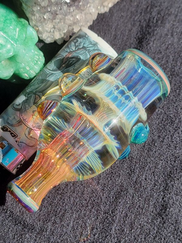 Heady Chillum 3.42" Handmade  Collectible Glass Art Tobacco Pipe