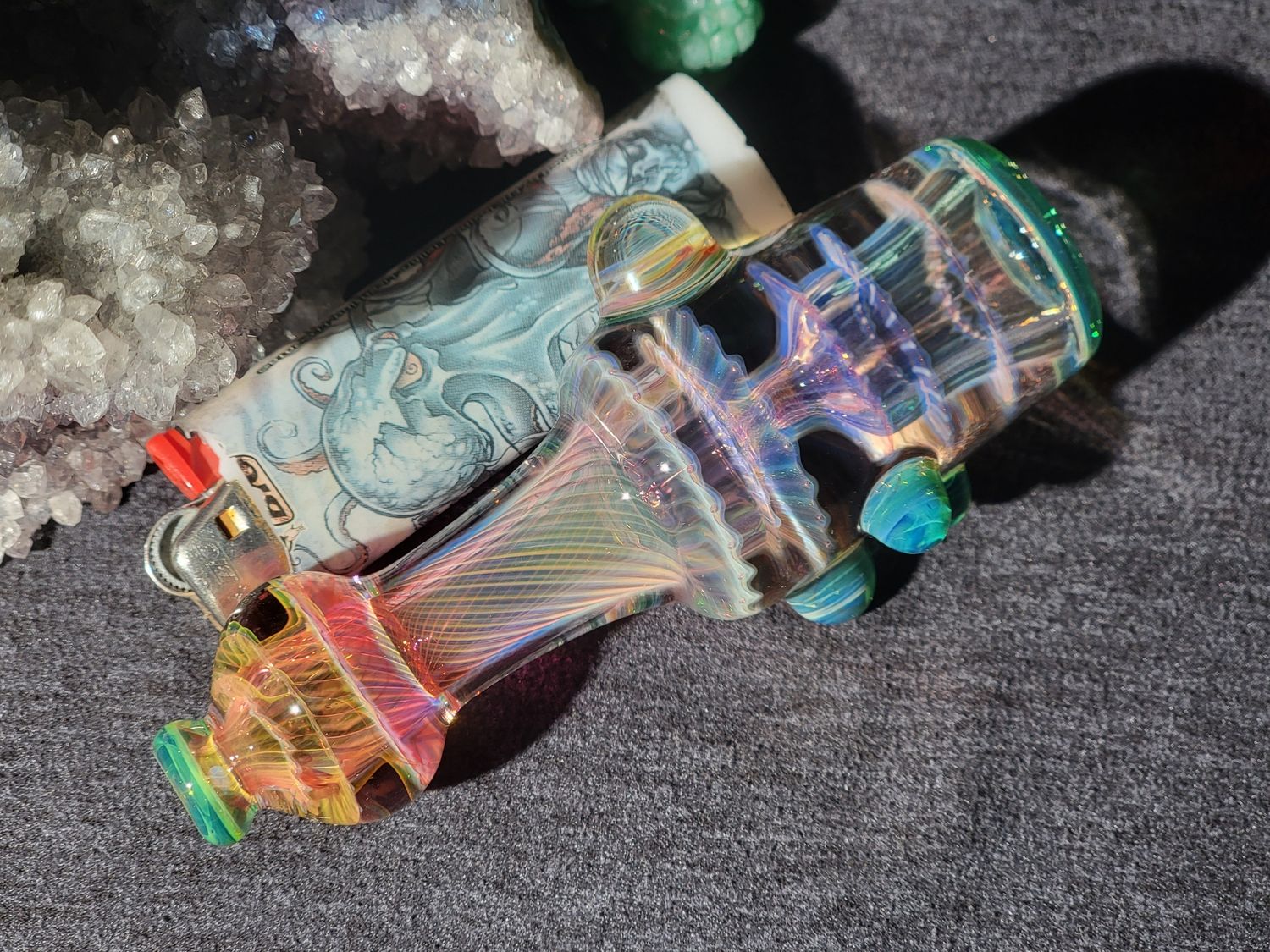Heady Chillum 4.30" Handmade  Collectible Glass Art Tobacco Pipe