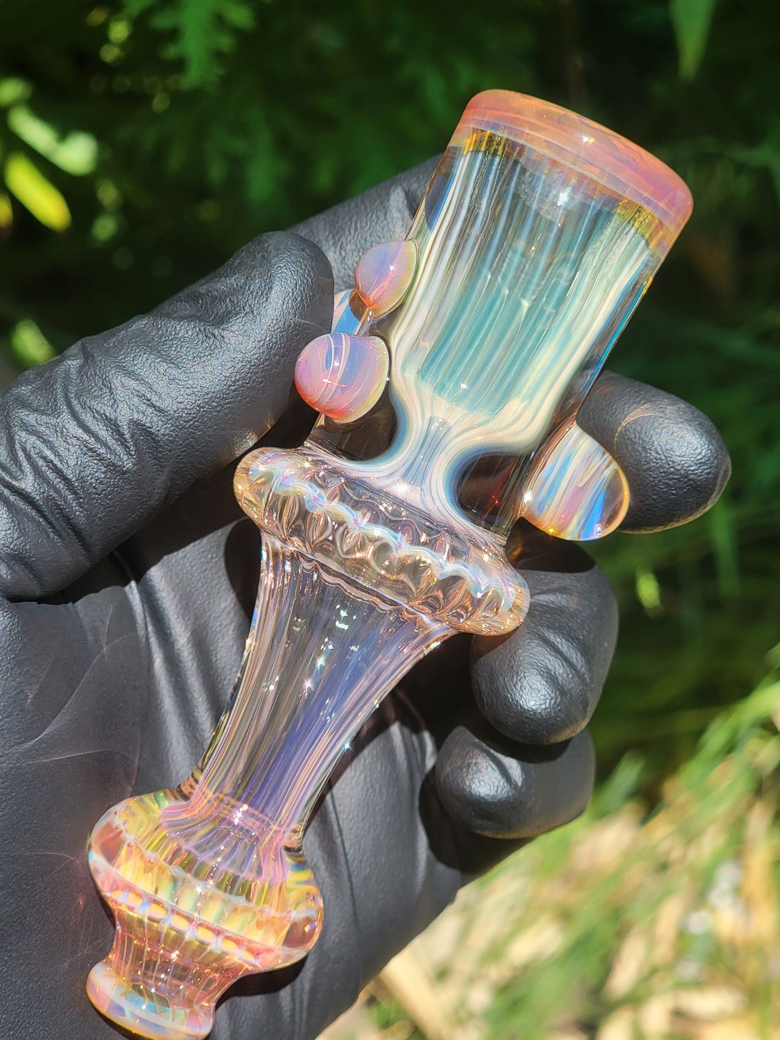 Heady Chillum 4.88" Handmade  Collectible Glass Art Tobacco Pipe