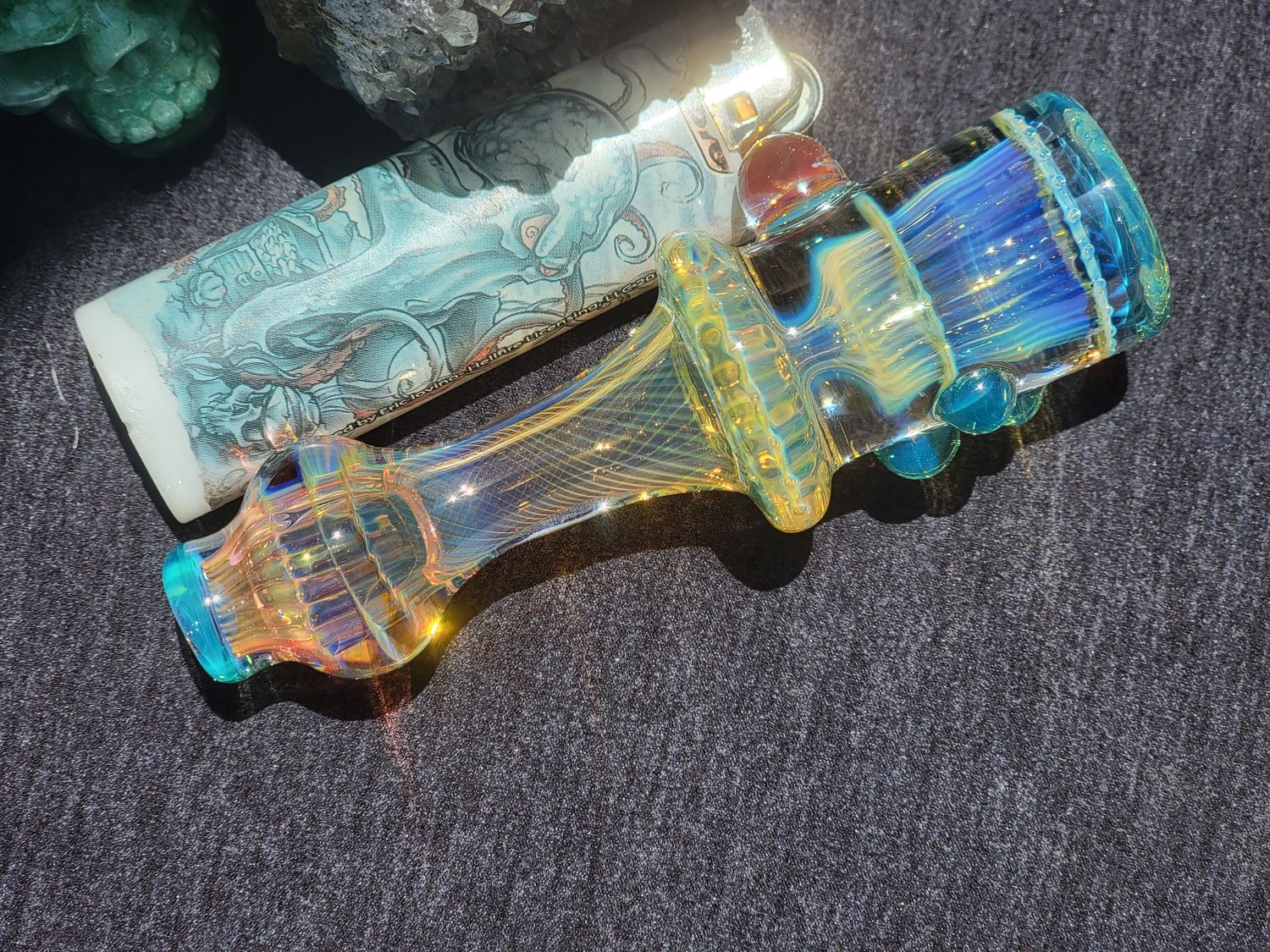 Heady Chillum 4.10" Handmade  Collectible Glass Art Tobacco Pipe